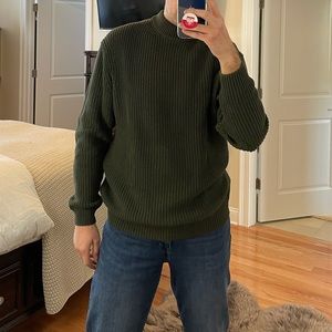 Zara XL mock turtle neck sweater in olive green